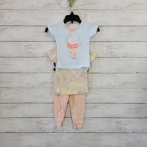 Betsey Johnson Baby Girl 3 Piece Set Spring Summer Ice Cream Theme Size  12 M